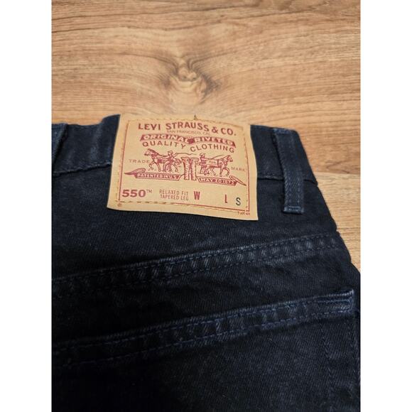 Vintage Levi's 501 Womens Jeans 9 Short Black Dark Wash Relax Fit Tapered Leg - Picture 7 of 13